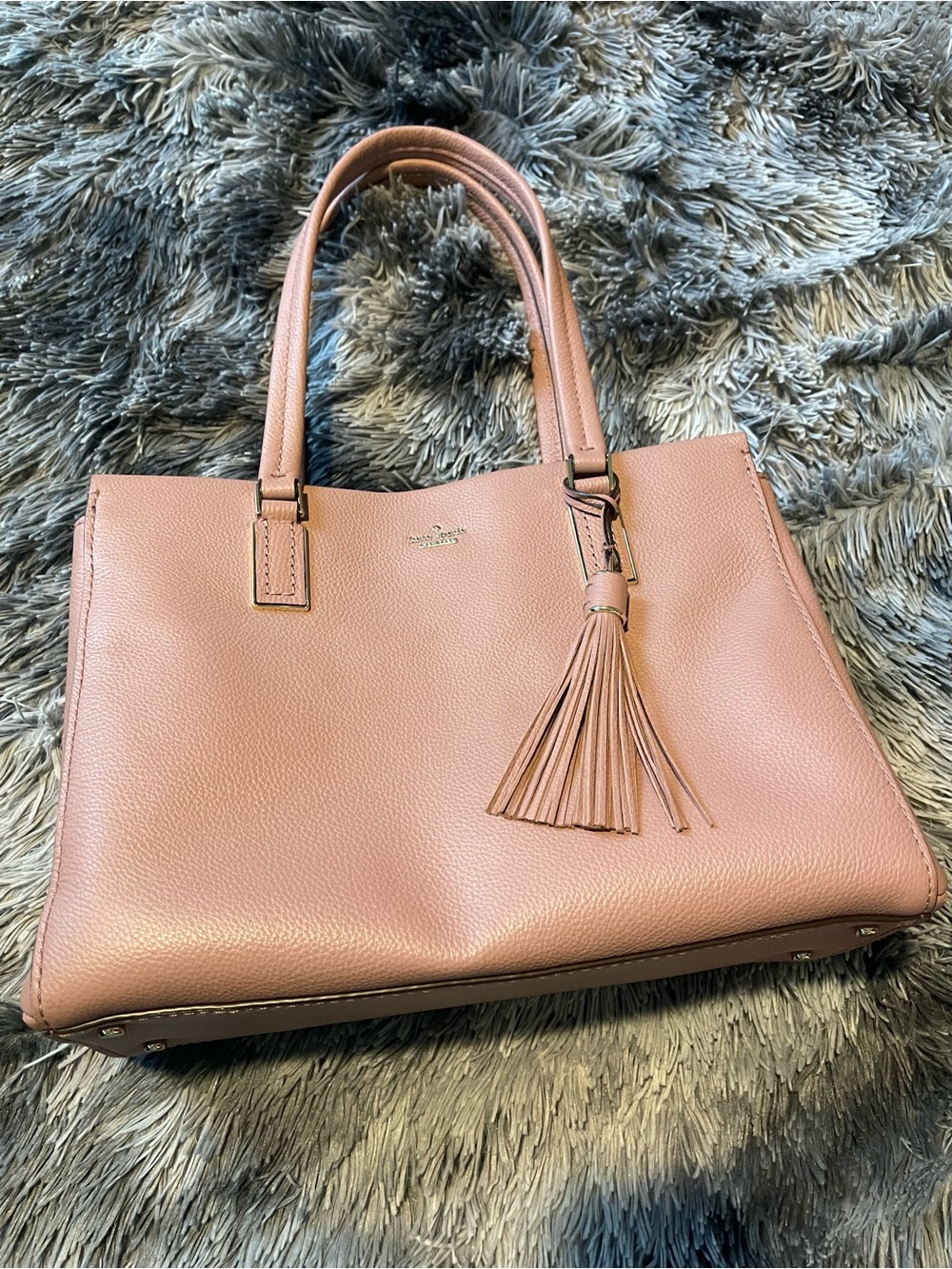 Kate Spade Rose Pink Pebbled Leather Naomi Satchel with Tassel